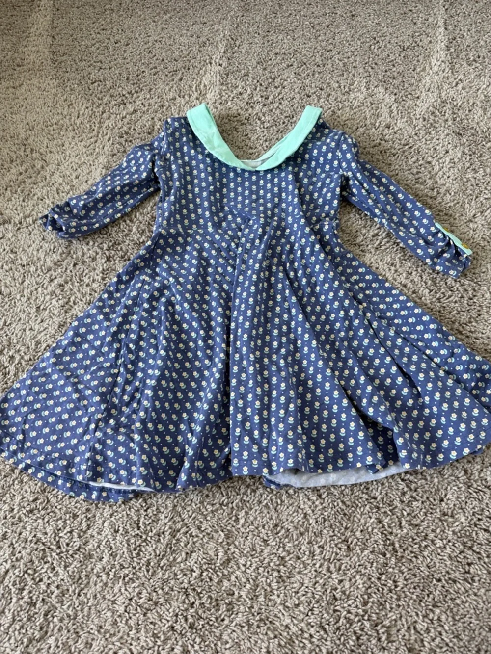 Serendipity by Shrimp and Grits Kids Blue Floral Retro Dress